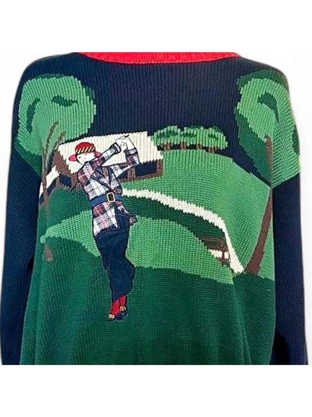 Vintage Liz Claiborne Liz Golf Golfer Sweater Medium 90s Cottagecore